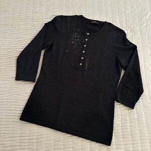 J. McLaughlin cotton sweater with sequins